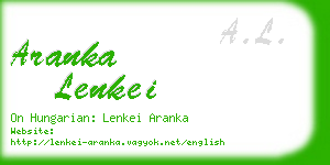 aranka lenkei business card